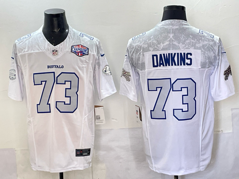 Men Buffalo Bills #73 Dawkins Nike White 2025 Rivalries Collection Limited NFL Jersey 005